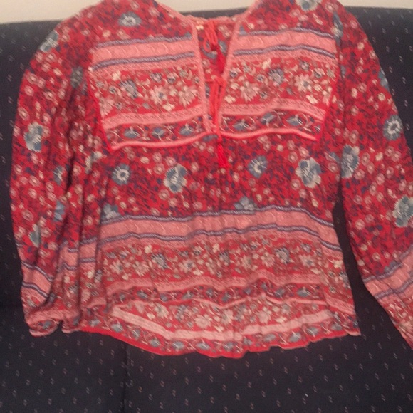 SPELL AND THE GYPSY FOLKTOWN BLOUSE WINE LARGE ORIGINAL DROP - Picture 4 of 8
